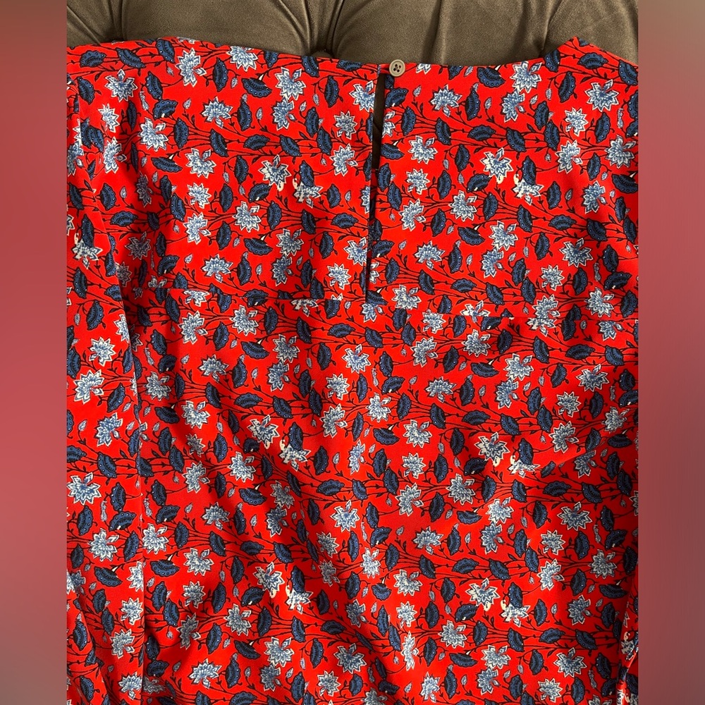 LOFT Border Floral Tie Waist dress - Picture 5 of 6